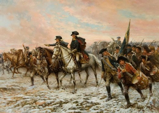 Washington’s army retreating through mud in New Jersey