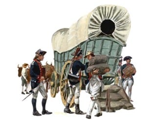 Soldier riding on a supply cart